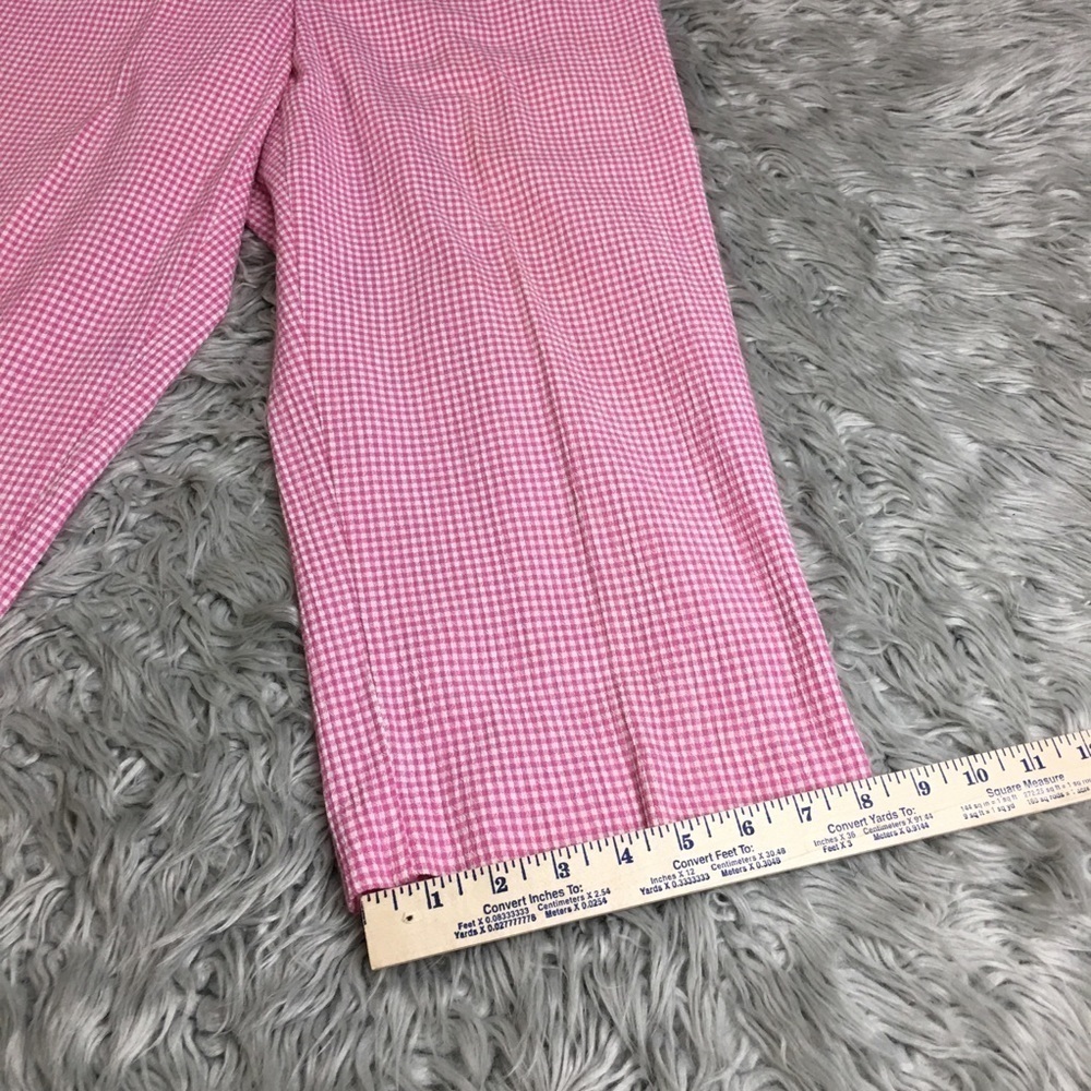 Pink Gingham Capri Pants | Coastal Preppy Resort Golf Cottagecore Alfred Dunner - Picture 5 of 8